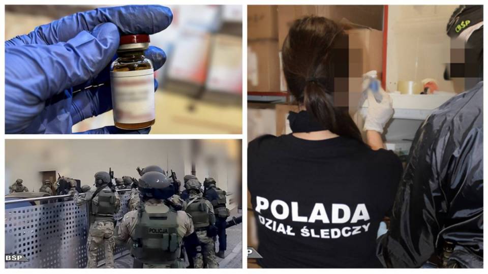 Nielegalna fabryka anabolików zlikwidowana. Ogromna akcja w Łódzkiem. 9 osób zatrzymanych, zabezpieczono towar za blisko 4 mln zł! [Foto]